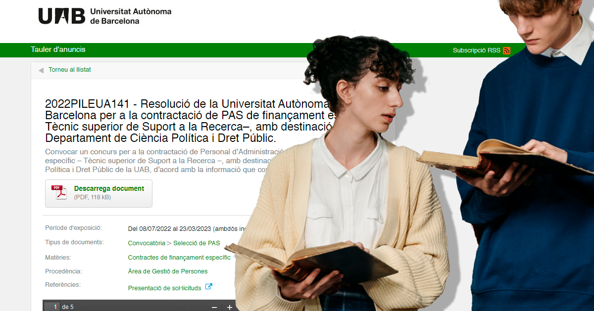 Busquem un tècnic d’investigació pel projecte ICREA “Coaliciones Políticas y Políticas Públicas”