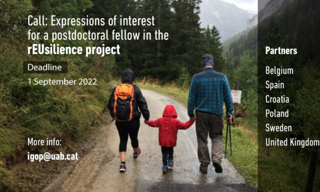 Call: Expressions of interest for a postdoctoral fellow in the rEUsilience project
