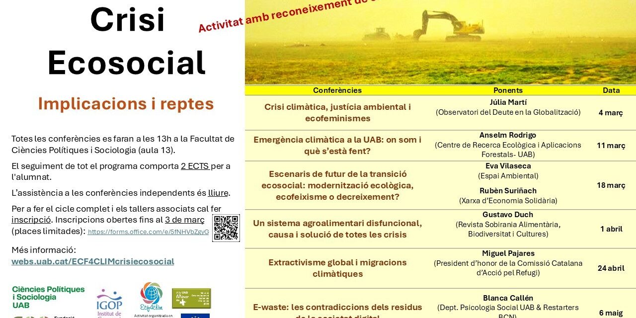 Ciclo formativo Crisi Ecosocial – Implicaciones y Retos