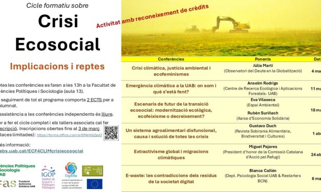 Cicle formatiu Crisi Ecosocial – Implicacions i Reptes