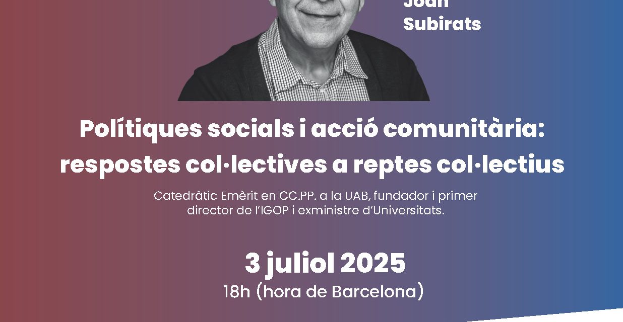 Masterclass with Joan Subirats