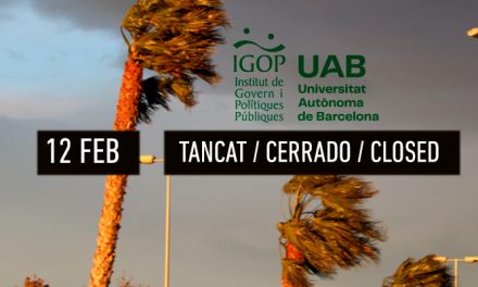 The UAB to cancel all on-site activities and close teaching centres on Thursday 12 February due to an episode of strong winds